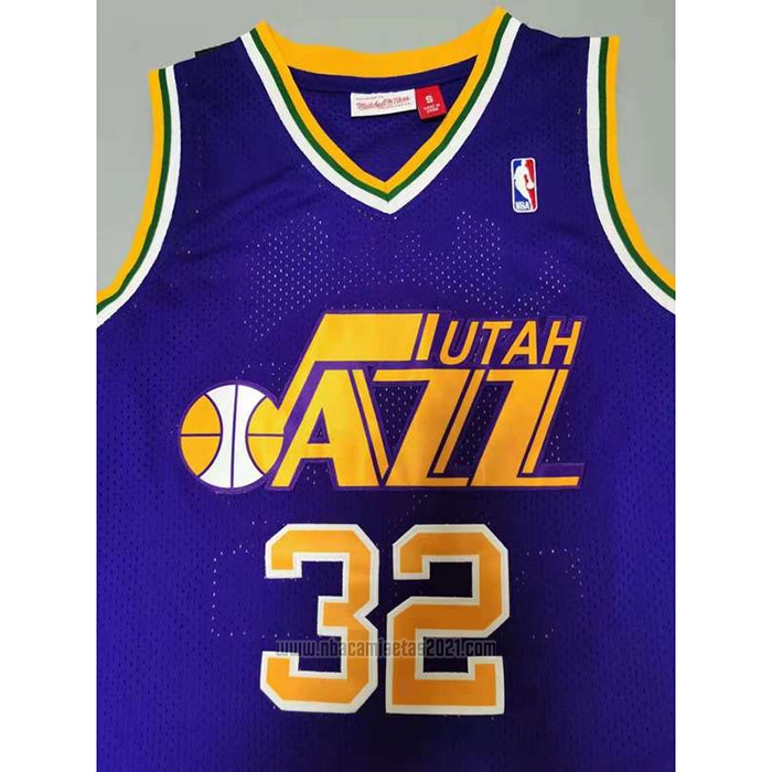 Camiseta Utah Jazz Karl Malone #32 Mitchell & Ness 1991-92  Violeta
